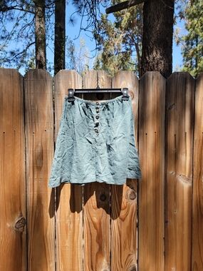 BlueGreen Cotton Mini Skirt